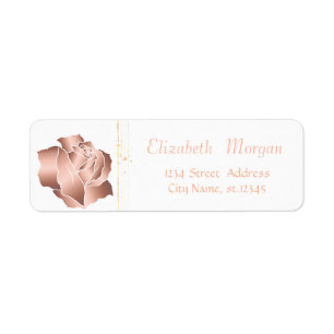 Elegant Stylish,White,Rose Gold Rose