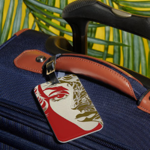Elegant Stylized Woman Portrait Luggage Tag