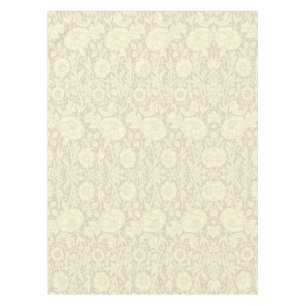 Elegant Subtle Beige Cream Floral Pattern Tablecloth