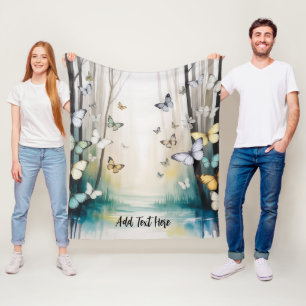Elegant Subtle Butterfly Personalised Fleece Blanket