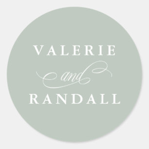 Elegant Subtle Green Wedding Envelope Seal