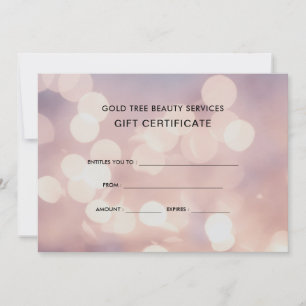 Elegant Subtle Pink Bokeh   Gift Certificate