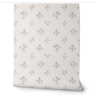 Elegant Subtle Vintage Botanical Floral Pattern Wallpaper