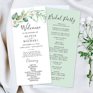 Elegant Succulent Greenery Wedding Program