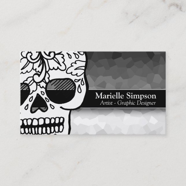 Elegant Sugar Skull Magic Ombre Fashion Boutique Business Card (Front)
