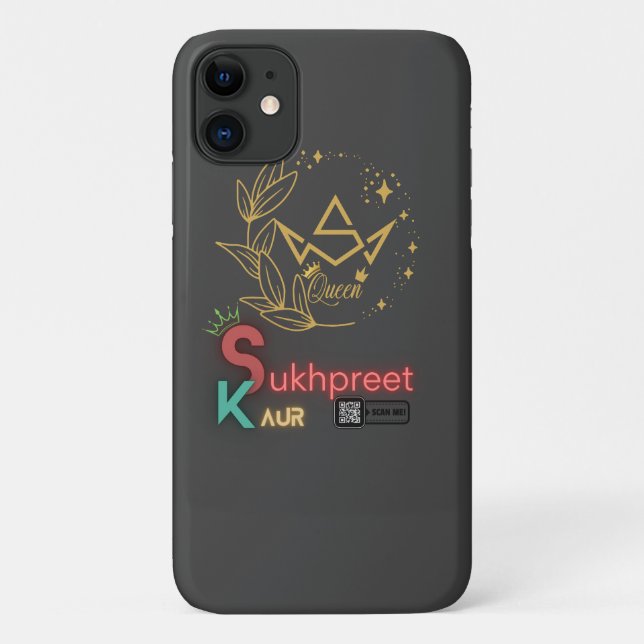 Elegant Sukhpreet Kaur Personalised iPhone Case (Back)