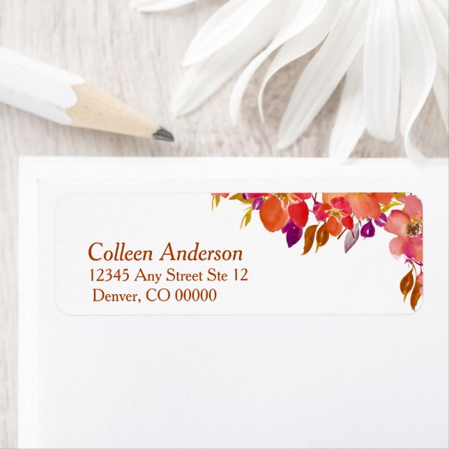 Elegant Summer Bouquet Modern Return Address (Insitu)