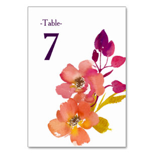 Elegant Summer Bouquet Wedding Table Number