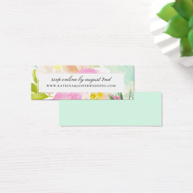 Elegant Summer Floral Mint Wedding Website RSVP (Desk)