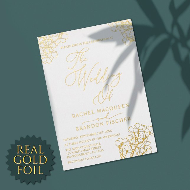 Elegant Summer Floral White Wedding Real Gold (Creator Uploaded)