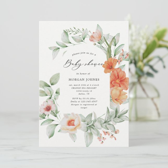 Elegant Summer Garden Floral Baby Shower (Standing Front)