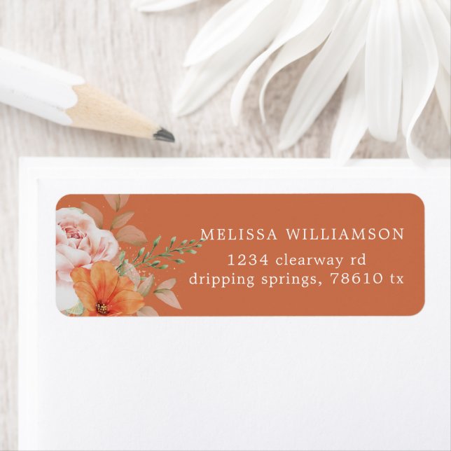 Elegant Summer Garden Floral Return Address Label (Insitu)