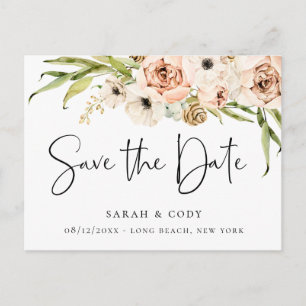 Elegant Summer Garden Floral Save the Date Announcement Postcard