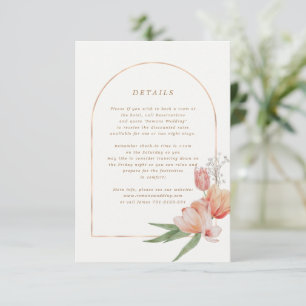 Elegant Summer Garden Floral Wedding Info Card
