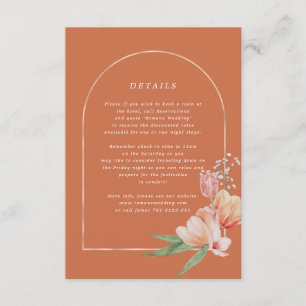 elegant summer garden floral wedding info card