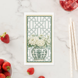 Elegant Summer Garden Soirée Floral Monogram Napkin