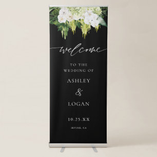 Elegant Summer Greenery Botanical Wedding Welcome Retractable Banner