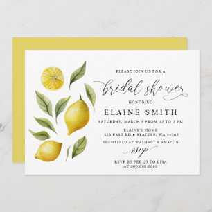Elegant Summer Lemon Lime Citrus Bridal Shower  Invitation