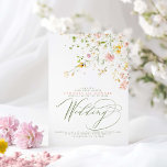 Elegant Summer Meadow Wildflowers Boho Wedding Invitation<br><div class="desc">When it comes to your wedding day, you can break the rules and create a simple and elegant invitation that expresses your love for each other. The design is perfect for couples who love nature, who love to travel, hike, or explore. Featuring beautiful calligraphy and whimsical colorful wildflowers, this invitation...</div>
