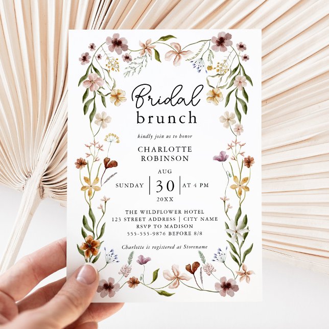 Elegant Summer Meadow Wildflowers Bridal Shower Invitation (Creator Uploaded)