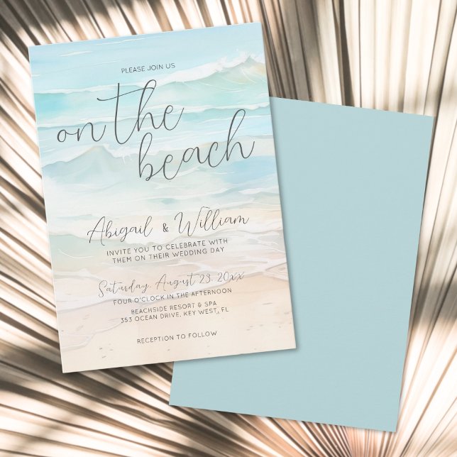 Elegant Summer On The Beach Wedding Invitation (Elegant Summer On The Beach Wedding Invitation )