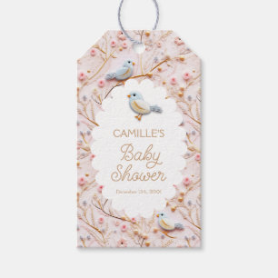 Elegant Summer Pink Floral Girl Baby Shower Gift Tags