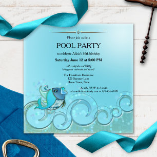 Elegant Summer Pool Party Invitation