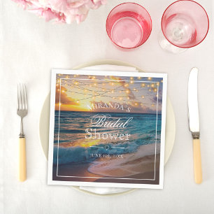 Elegant Summer Sunset Beach Bridal Shower Napkins