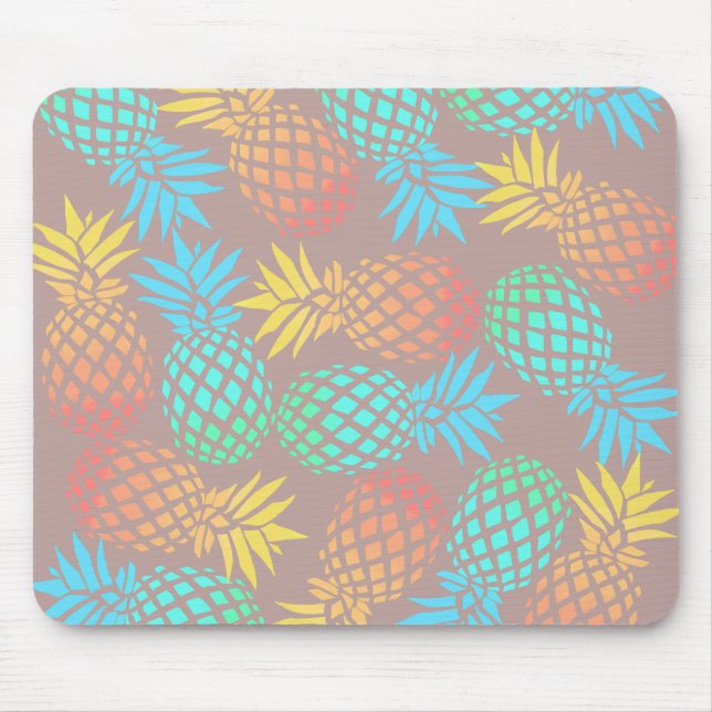elegant summer tropical colourful pineapple mouse mat (Front)