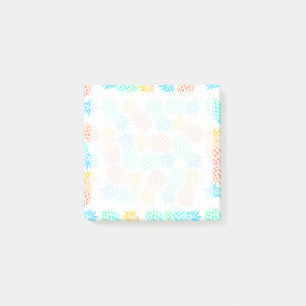 elegant summer tropical colourful pineapple patter post-it notes