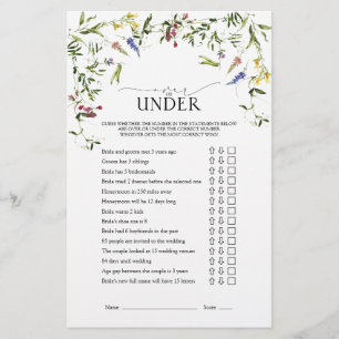 Elegant Summer Wildflower Bridal Shower Game