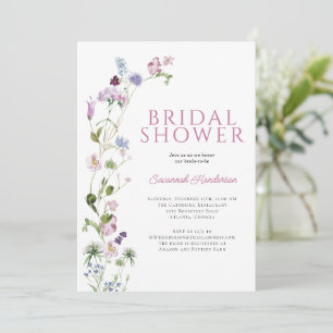 Elegant Summer Wildflower Floral Bridal Shower Invitation