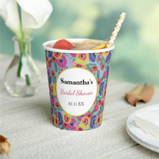 Elegant Summer Wildflower Floral Bridal Shower    Paper Cups