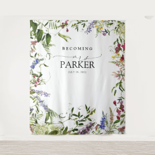 Elegant Summer Wildflower Shower Photo Booth Tapes Tapestry