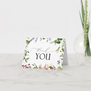 Elegant Summer Wildflower Thank You Card