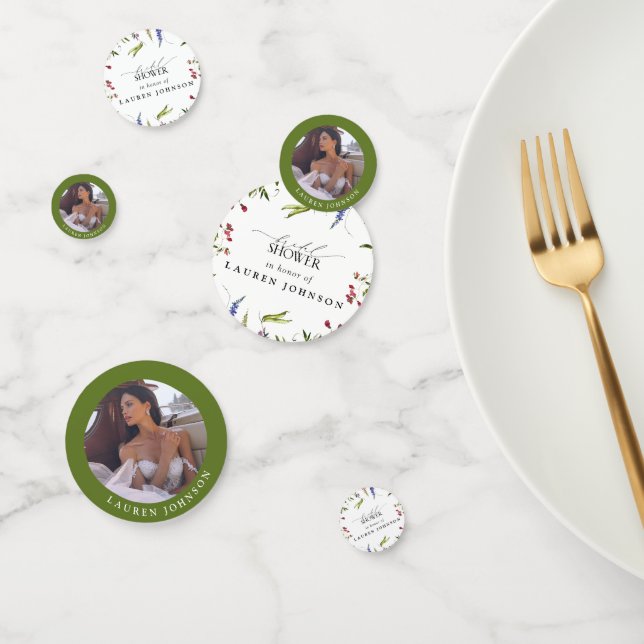 Elegant Summer Wildflower Watercolor Bridal Shower Confetti (Group)