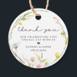 Elegant Summer Wildflower Wreath Wedding Favour Tags<br><div class="desc">Elegant airy watercolor summer wildflowers and foliage wreath,  wedding thank you favour tags.  Back of tag features,  matching summer wildflower pattern.</div>