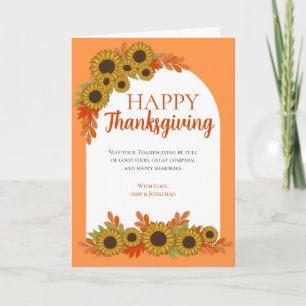 Elegant Sunflower Autumn Colors Thanksgiving Card
