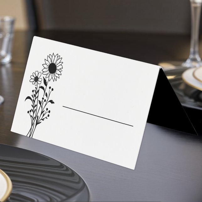 Elegant Sunflower Black White Floral Wedding      (Creator Uploaded)