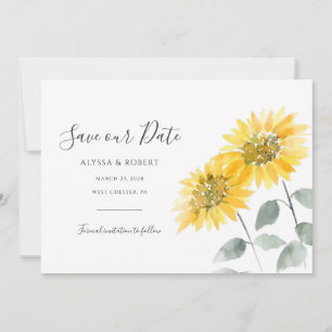 Elegant Sunflower Botanical Save The Date