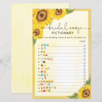 Elegant sunflower bridal shower emoji game