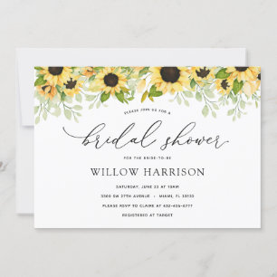Elegant Sunflower Bridal Shower Invitation