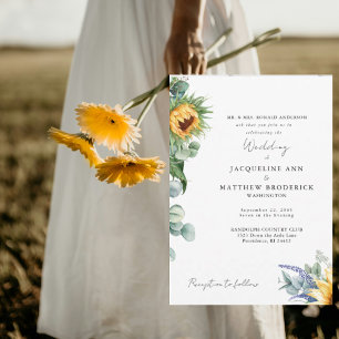 Elegant Sunflower Bride Parents Wedding Invitation