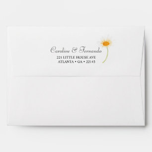 Elegant Sunflower Daisy Wedding Envelope