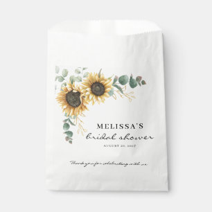 Elegant Sunflower Eucalyptus Floral Bridal Favour Bags