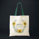 Elegant Sunflower Eucalyptus Rustic Bridesmaid Tote Bag<br><div class="desc">Elegant Sunflower Eucalyptus Rustic Bridesmaid Tote Bag.
Give your bridal party a tote bag that'll make them feel totally flattered! These totes come customised to say anything that you'd like. For further customisation,  please click the "customise further" link and use our design tool to modify this template.</div>