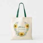 Elegant Sunflower Eucalyptus Rustic Bridesmaid Tote Bag<br><div class="desc">Elegant Sunflower Eucalyptus Rustic Bridesmaid Tote Bag.
Give your bridal party a tote bag that'll make them feel totally flattered! These totes come customised to say anything that you'd like. For further customisation,  please click the "customise further" link and use our design tool to modify this template.</div>