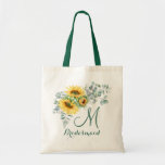 Elegant Sunflower Eucalyptus Rustic Bridesmaid Tote Bag<br><div class="desc">Elegant Sunflower Eucalyptus Rustic Bridesmaid Tote Bag.
Give your bridal party a tote bag that'll make them feel totally flattered! These totes come customised to say anything that you'd like. For further customisation,  please click the "customise further" link and use our design tool to modify this template.</div>