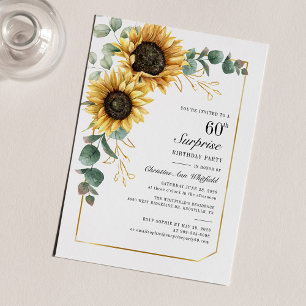 Elegant Sunflower Floral 60th Birthday Party