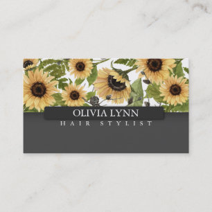 Elegant Sunflower Floral Business Card Template